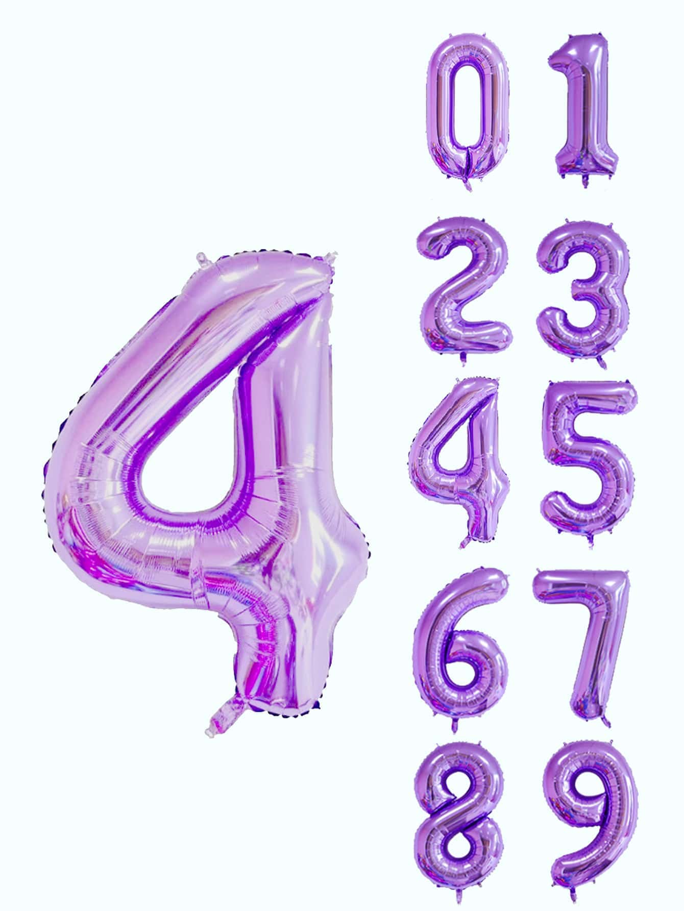 1入組數字圖案裝飾氣球 - 紫色 - 查看 1