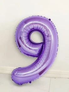 1入組數字圖案裝飾氣球 - 紫色 - 查看 2