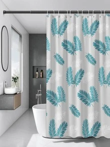 Leaf Print Shower Curtain - Multicolor - View 1