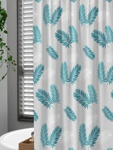Leaf Print Shower Curtain - Multicolor - View 4