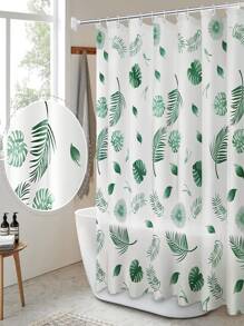 Leaf Print Shower Curtain - Multicolor - View 3
