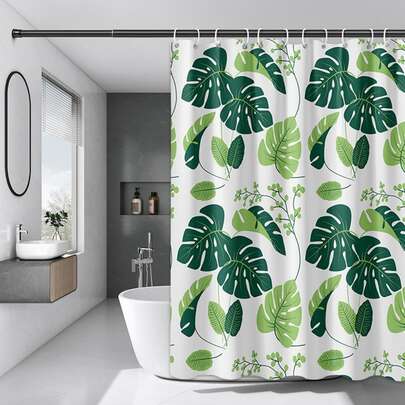 Cortina de ducha con estampado de hojas, decoración de baño para el hogar, decoración de otoño, accesorios de baño, de vuelta a la escuela