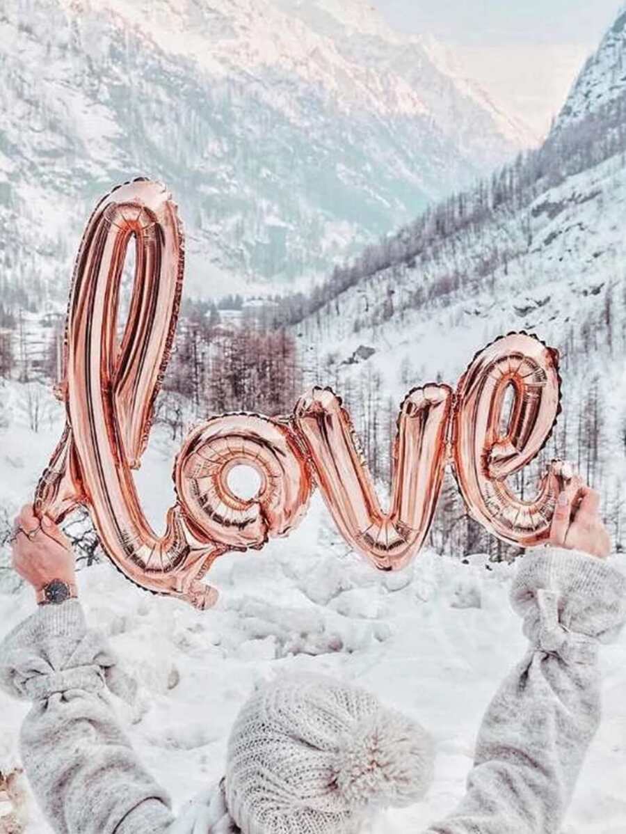 LOVE Letter Foil Balloon Wedding Valentines Anniversary Birthday Party Decoration, Champagne Cup Photo Booth Props - Rose Gold - View 1
