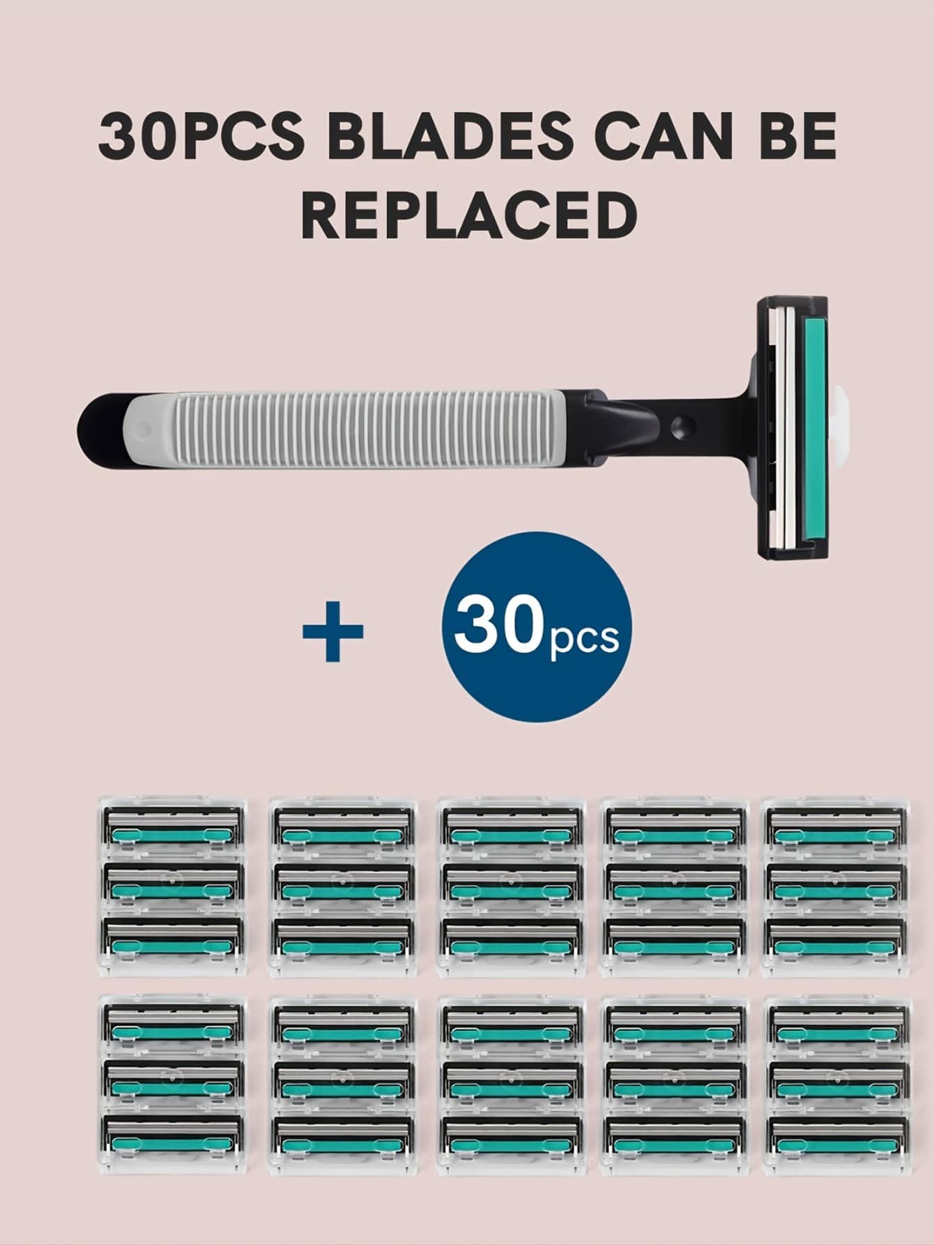 1 cuchilla de afeitar y 30 cuchillas de repuesto y caja de viaje gratis, cuchilla de afeitar, afeitado, protector de piel incluido