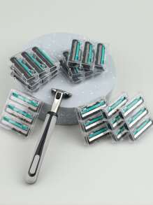 1 cuchilla de afeitar y 30 cuchillas de repuesto y caja de viaje gratis, cuchilla de afeitar, afeitado, protector de piel incluido