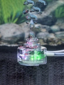 1入組彩色漸變空氣水下氣泡魚缸潛水燈供氧和水族箱裝飾 - 白色 - 查看 3