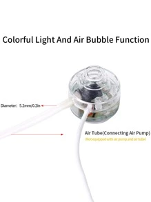 1入組彩色漸變空氣水下氣泡魚缸潛水燈供氧和水族箱裝飾 - 白色 - 查看 9