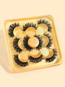 MAGEFY 5對天然長假睫毛戲劇性蓬鬆 3D 水貂睫毛纖細批發眼睫毛濃密柔軟 - 黑色 - 查看 2