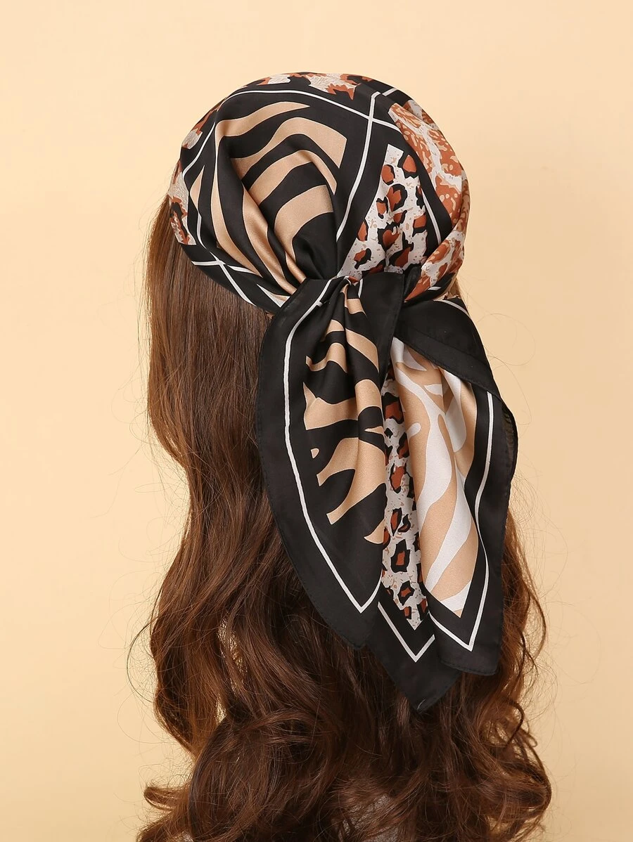 1 chiếc khăn rằn thời trang họa tiết da báo cho nữ để trang trí - Nhiều màu - Xem 1