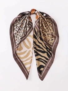 1 chiếc khăn rằn thời trang họa tiết da báo cho nữ để trang trí - Nhiều màu - Xem 2