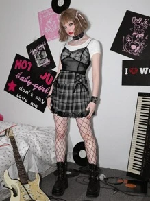 Sweetness Ropa Dos piezas para Mujer Encaje en contraste Liso Casual - Blanco y Negro - Ver 4