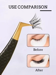 1入組不銹鋼睫毛鑷子，用於睫毛延長睫毛鑷子專業睫毛鑷子，用於超大容量水貂睫毛延長應用 - 彩色 - 查看 2