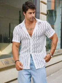 Manfinity Men Hollow Out Shirt - White - View 1
