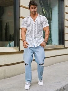 Manfinity Men Hollow Out Shirt - White - View 5