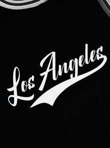 Manfinity VCAY Men Letter Graphic Contrast Trim Tank Top - Black - View 3