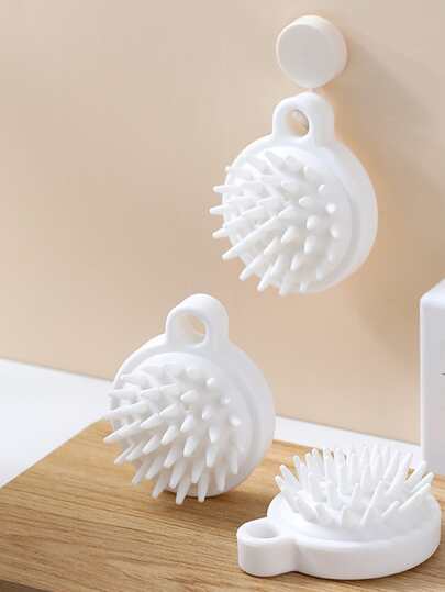 Masajeador cabelludo de silicona de 1 pieza, cepillo de masaje cabelludo de baño para baño