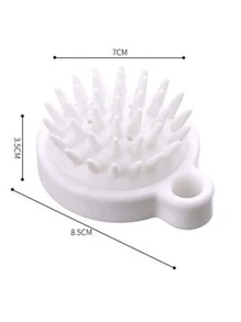1入组矽膠頭皮按摩器浴用沐浴頭皮按摩刷 - 白色 - 查看 2