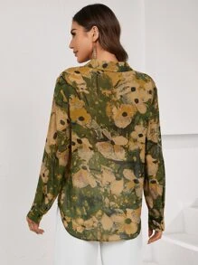 GENKIRA 滿版印花前紐扣襯衫 - 彩色 - 查看 2