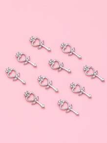 10入組3D魔法棒設計美甲飾品 - 銀色 - 查看 2