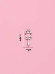 10入組3D魔法棒設計美甲飾品 - 銀色 - 查看 3