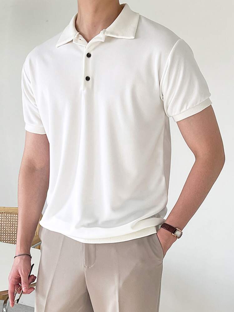 Men Cotton Solid Polo Shirt, For Golf Business Attire
