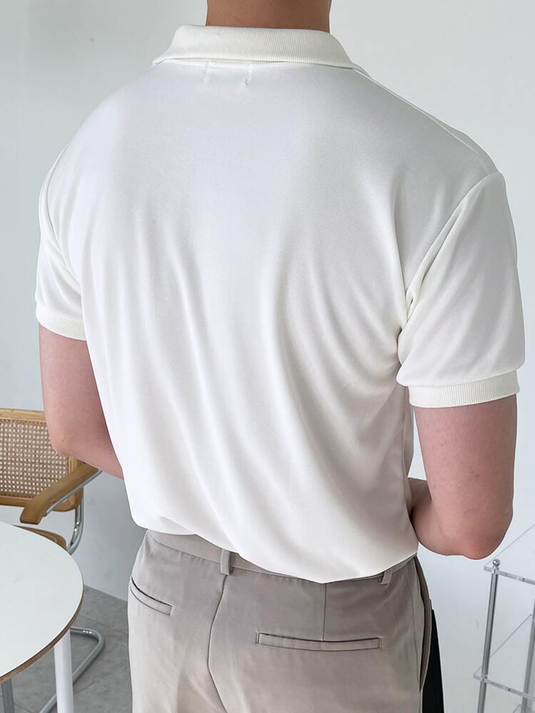 Men Cotton Solid Polo Shirt, For Golf Business Attire