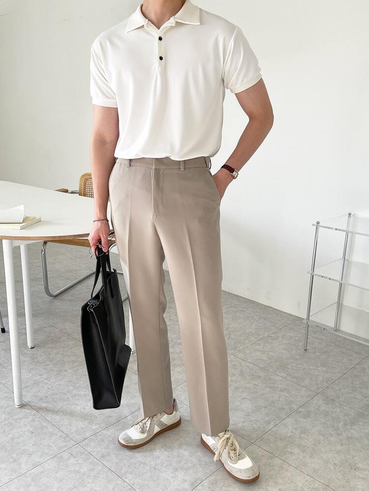 Men Cotton Solid Polo Shirt, For Golf Business Attire