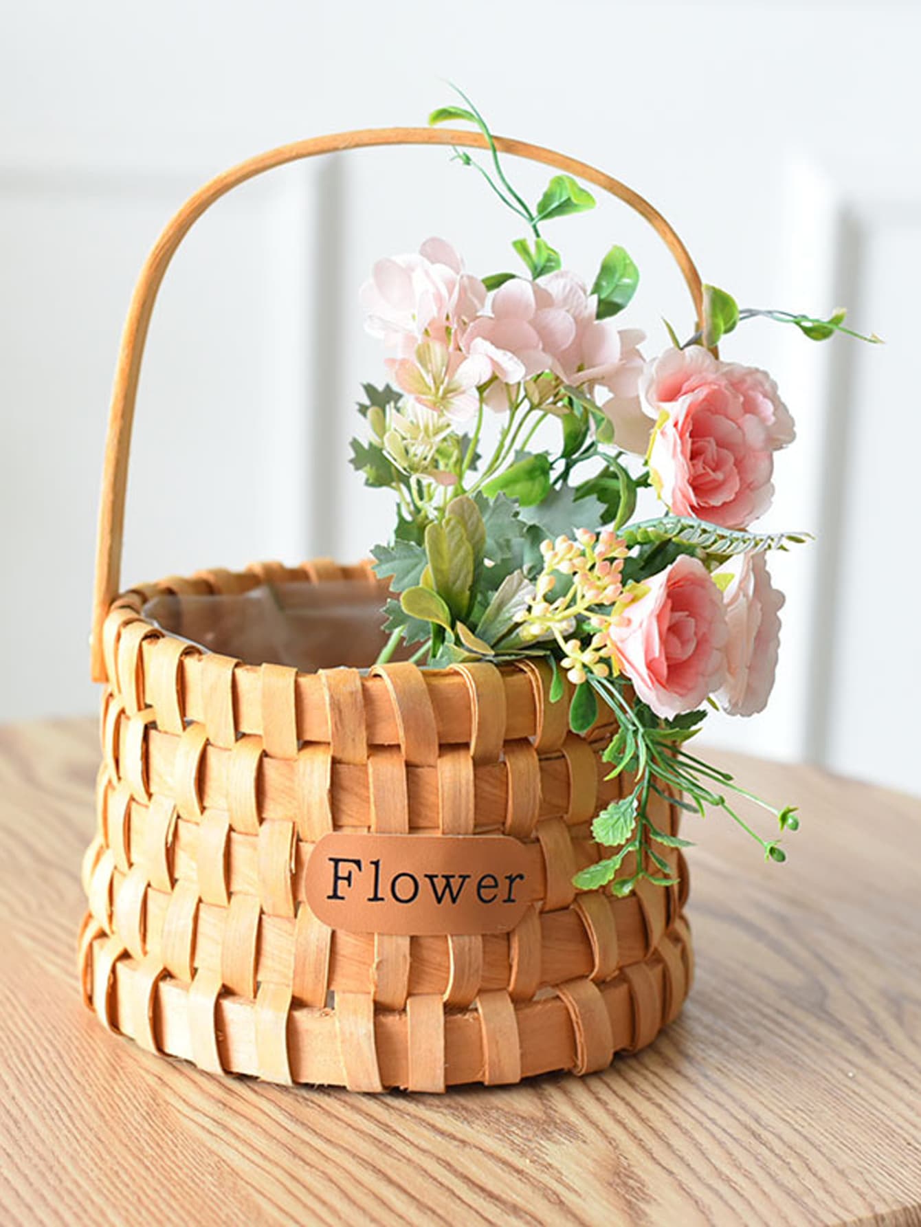 1 Gói Giỏ Hoa Tre, Giỏ Hoa Dệt Cho Đám Cưới - Màu Khaki - Xem 1