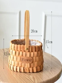 1 Gói Giỏ Hoa Tre, Giỏ Hoa Dệt Cho Đám Cưới - Màu Khaki - Xem 2