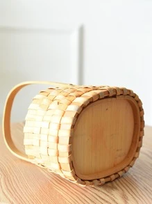 1 Gói Giỏ Hoa Tre, Giỏ Hoa Dệt Cho Đám Cưới - Màu Khaki - Xem 5