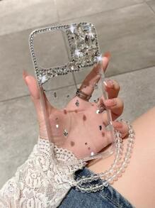 Vỏ điện thoại trang trí rhinestone có dây buộc - Trong sáng - Xem 2