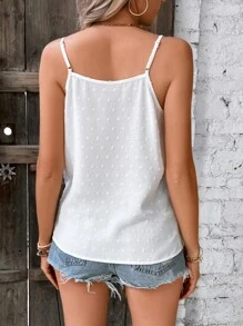 Breezaya 圓點蕾絲拼接吊帶上衣 - 白色 - 查看 4