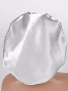Color Block Satin Sleeping Hat Silk Bonnet Satin Bonnet Valentine's Day Sleep Bonnet - Grey - View 6