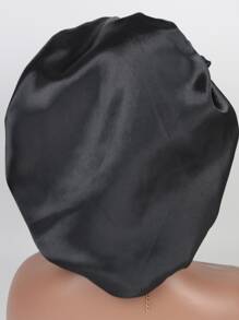 Color Block Satin Sleeping Hat Silk Bonnet Satin Bonnet Valentine's Day Sleep Bonnet - Grey - View 7
