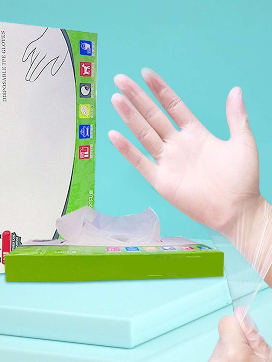 1入組透明一次性家用手套廚房用TPE手套家用