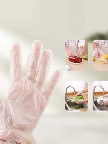 1入組透明一次性家用手套廚房用TPE手套家用