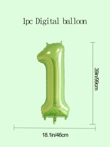Bóng bay trang trí đồ họa kỹ thuật số 1pc - màu xanh lá - Xem 3