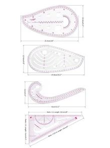 4pcs Sewing Ruler Set, Plastic Clear Sewing Ruler For Clothing Sewing - Multicolor - View 6