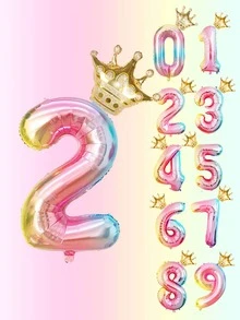 2pcs Digital Graphic Decorative Balloon - Multicolor - View 2