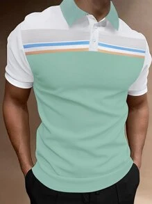 Manfinity Homme 男士撞色POLO衫 - 彩色 - 查看 1