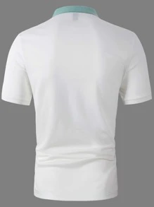 Manfinity Homme 男士撞色POLO衫 - 彩色 - 查看 2