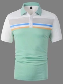 Manfinity Homme 男士撞色POLO衫 - 彩色 - 查看 5