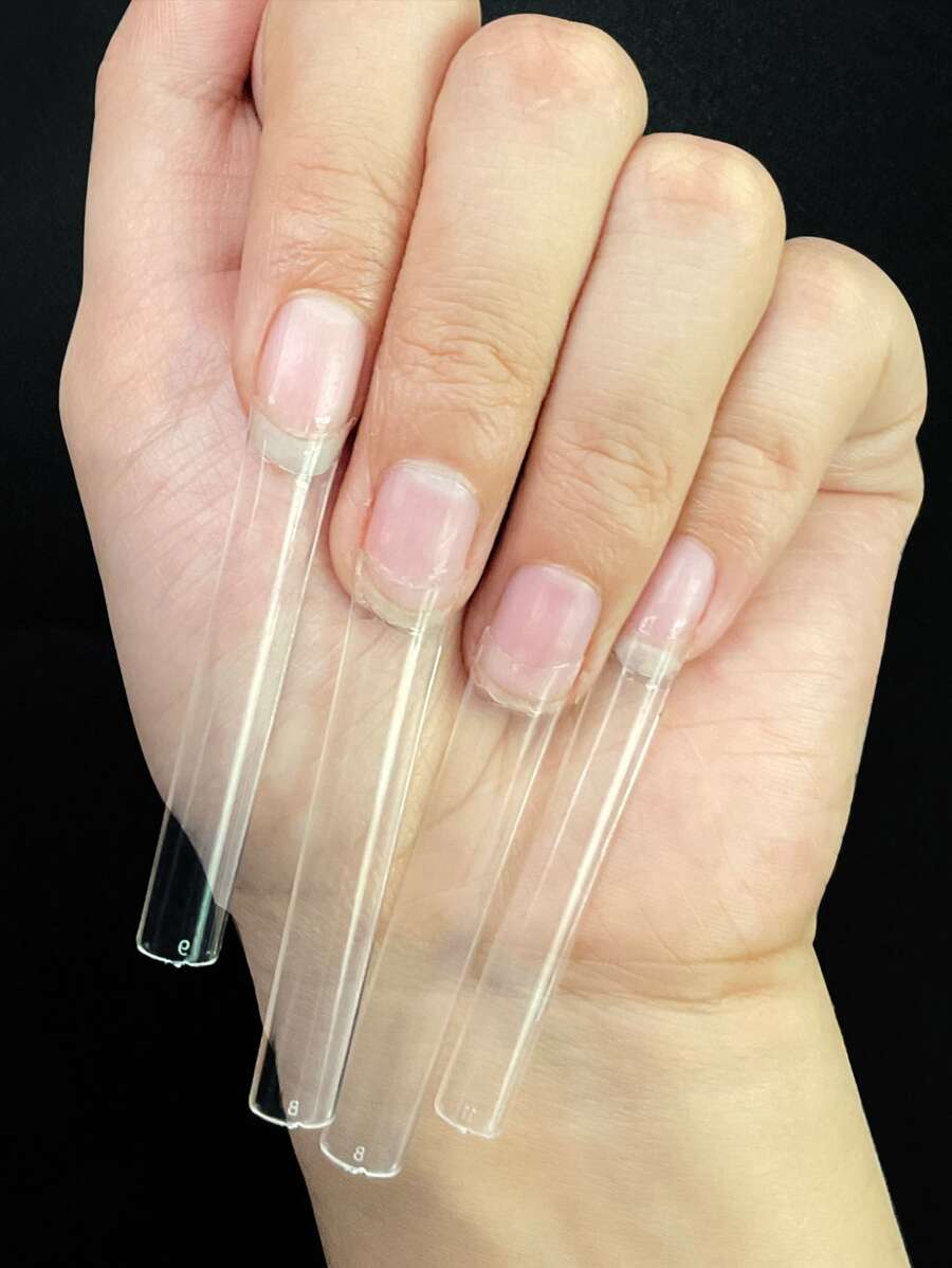 504 chiếc móng tay giả quan tài dài trong suốt - Trong sáng - Xem 1