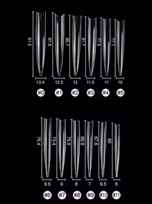 Agregue un toque de romance con 120 piezas de uñas postizas transparentes de almendras largas transparentes para el hogar DIY Salón de uñas Extensión de uñas - transparente - Ver 5