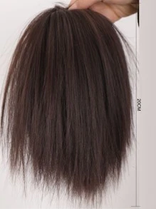 Short Straight Synthetic Hair Bun - Brown - View 5