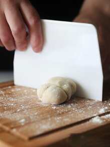 1pc Cake Spatula, White Plastic Dough Cutter For Baking - White - View 1