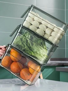 1pc Dark Green Refrigerator Storage Box - Dark Green - View 3