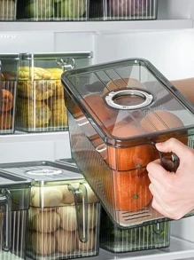 1pc Dark Green Refrigerator Storage Box - Dark Green - View 4