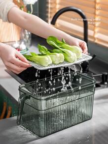 1pc Dark Green Refrigerator Storage Box - Dark Green - View 6