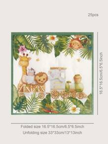 25 piezas Servilleta desechable tren & con estampado de dibujos animados - Multicolor - Ver 3